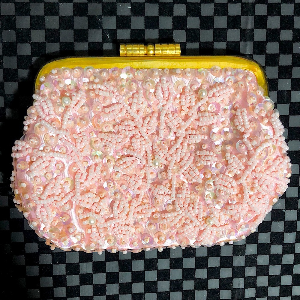 VINTAGE handmade beaded change purse